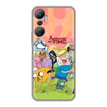 Силиконовый противоударный чехол на Infinix Hot 20 с принтом Adventure time Время приключений
