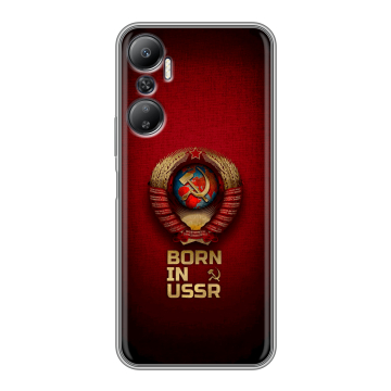 Силиконовый противоударный чехол на Infinix Hot 20 с принтом Флаг Герб СССР