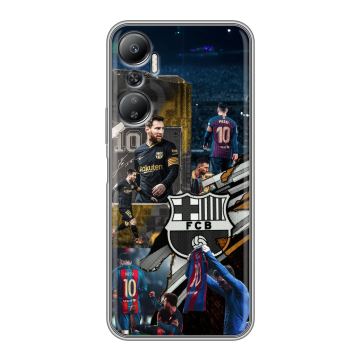 Силиконовый противоударный чехол на Infinix Hot 20 с принтом Messi Barcelona Силиконовый противоударный чехол на Infinix Hot 20 с принтом Messi Barcelona