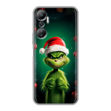 Силиконовый противоударный чехол на Infinix Hot 20 с принтом Гринч Новый год Рождество