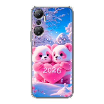 Силиконовый противоударный чехол на Infinix Hot 20 с принтом Новый год
