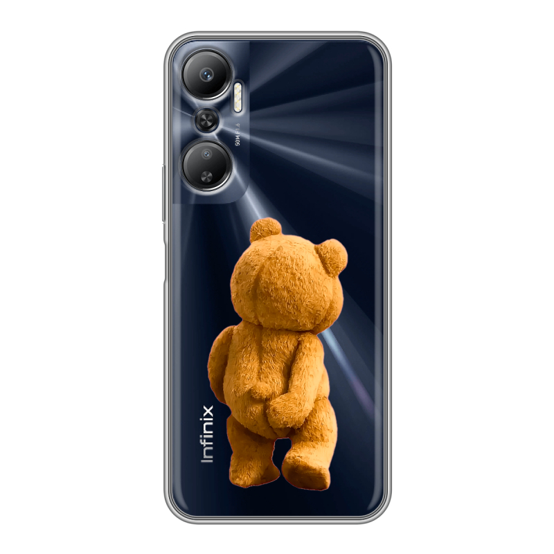 Силиконовый противоударный чехол на Infinix Hot 20 с принтом Медведь Силиконовый противоударный чехол на Infinix Hot 20 с принтом Медведь