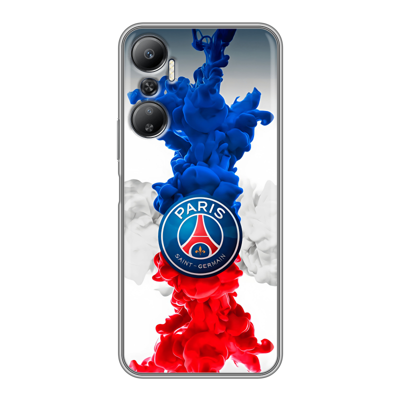 Силиконовый противоударный чехол на Infinix Hot 20 с принтом PSG ПСЖ Силиконовый противоударный чехол на Infinix Hot 20 с принтом PSG ПСЖ
