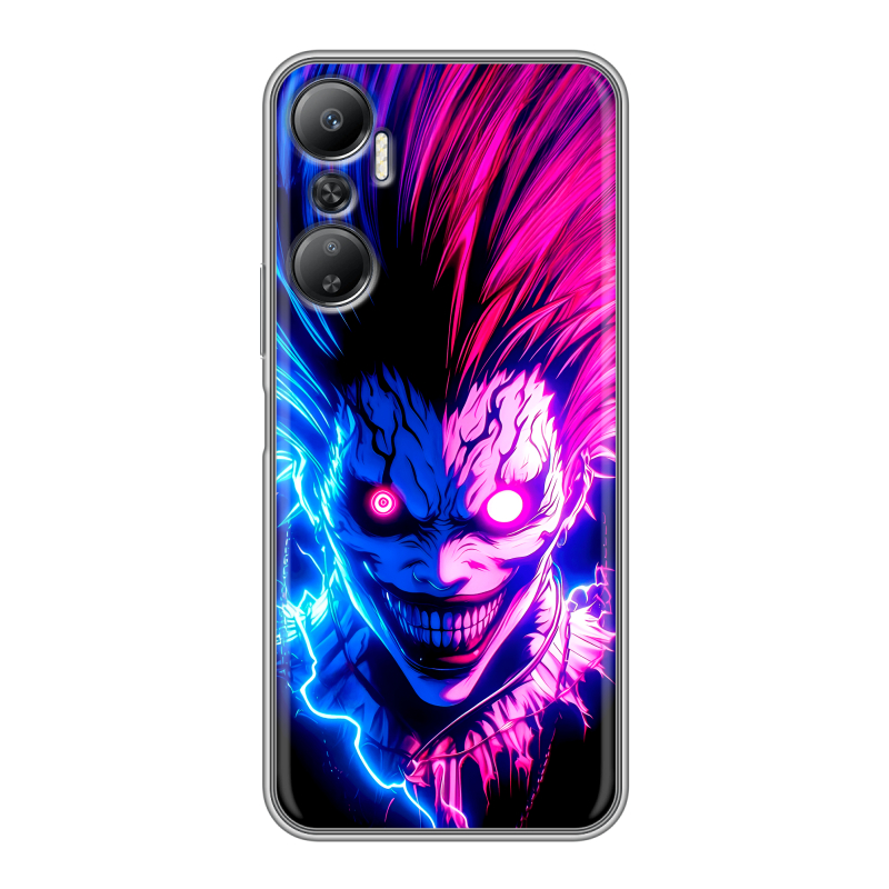 Силиконовый противоударный чехол на Infinix Hot 20 с принтом Death note Тетрадь смерти Силиконовый противоударный чехол на Infinix Hot 20 с принтом Death note Тетрадь смерти