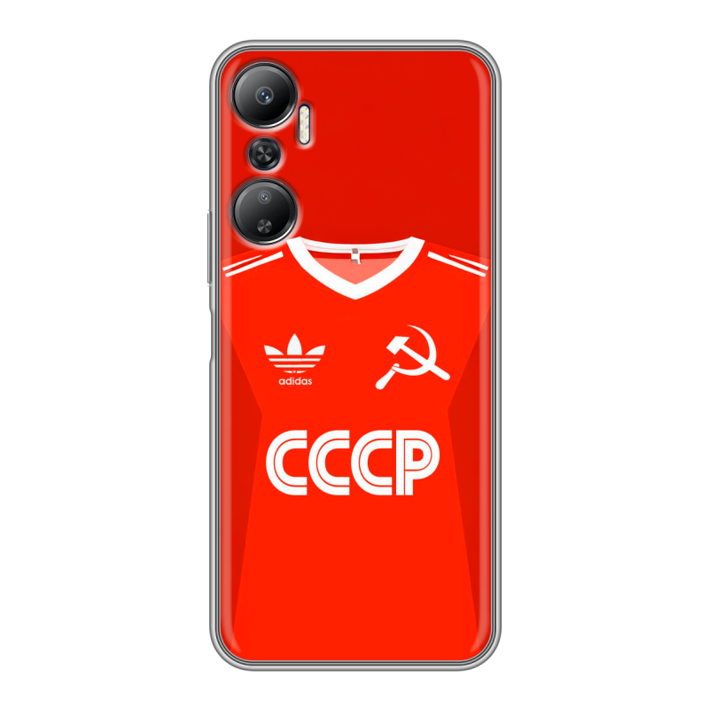 Силиконовый противоударный чехол на Infinix Hot 20 с принтом Флаг Герб СССР Силиконовый противоударный чехол на Infinix Hot 20 с принтом Флаг Герб СССР