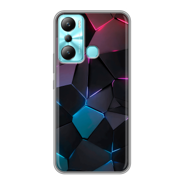 Силиконовый чехол на Infinix Hot 20i с принтом Геометрия неона