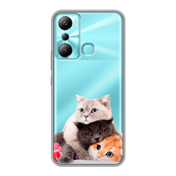 Силиконовый чехол на Infinix Hot 20i с принтом Кошки