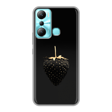 Силиконовый чехол на Infinix Hot 20i с принтом Черная клубника