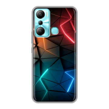 Силиконовый чехол на Infinix Hot 20i с принтом Абстракция неон