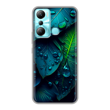 Силиконовый чехол на Infinix Hot 20i с принтом Листья