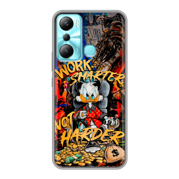 Силиконовый чехол на Infinix Hot 20i с принтом Дональд Дак Деньги