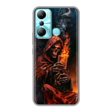 Силиконовый чехол на Infinix Hot 20i с принтом Скелет и карты