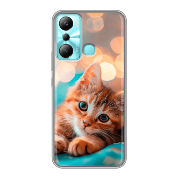 Силиконовый чехол на Infinix Hot 20i с принтом котик