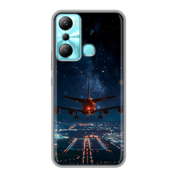 Силиконовый чехол на Infinix Hot 20i с принтом самолет