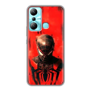 Силиконовый чехол на Infinix Hot 20i с принтом человек паук spiderman