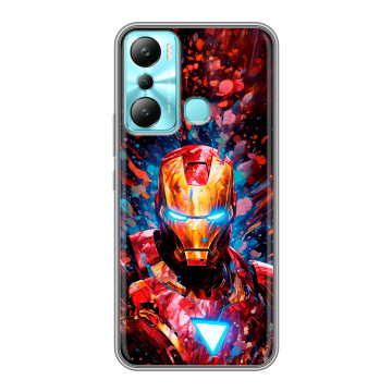 Силиконовый чехол на Infinix Hot 20i с принтом Железный человек Ironman