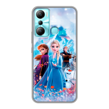 Силиконовый чехол на Infinix Hot 20i с принтом Холодное сердце Frozen