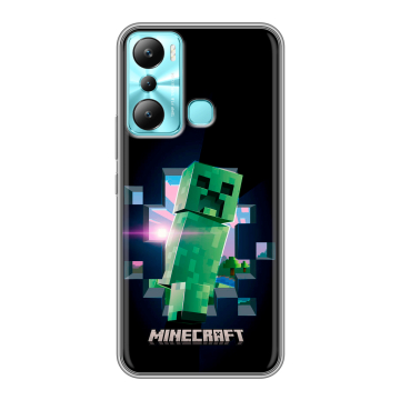Силиконовый чехол на Infinix Hot 20i с принтом Майнкрафт Minecraft