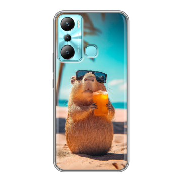 Силиконовый чехол на Infinix Hot 20i с принтом Капибара
