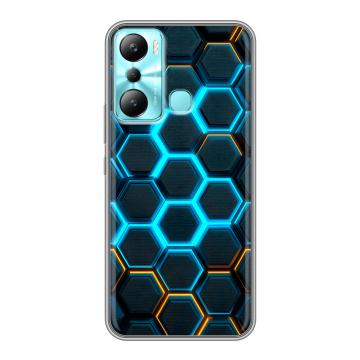 Силиконовый чехол на Infinix Hot 20i с принтом Неоновые соты