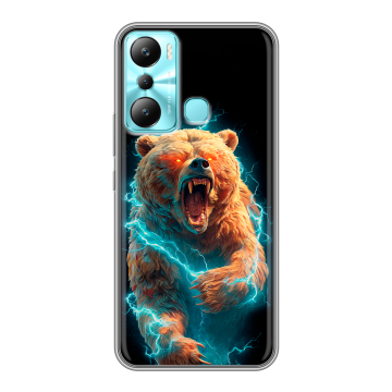 Силиконовый чехол на Infinix Hot 20i с принтом Медведь