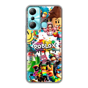 Силиконовый чехол на Infinix Hot 20i с принтом Roblox Роблокс