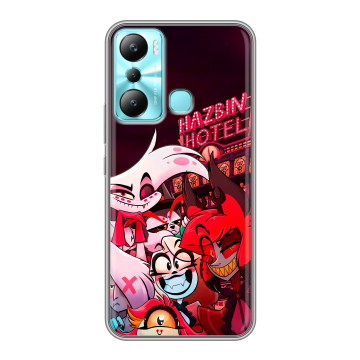 Силиконовый чехол на Infinix Hot 20i с принтом Hazbin Hotel Отель Хазбин