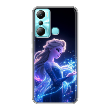 Силиконовый чехол на Infinix Hot 20i с принтом Холодное сердце Frozen