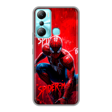 Силиконовый чехол на Infinix Hot 20i с принтом Spiderman Человек паук