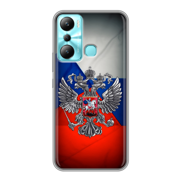 Силиконовый чехол на Infinix Hot 20i с принтом Флаг России