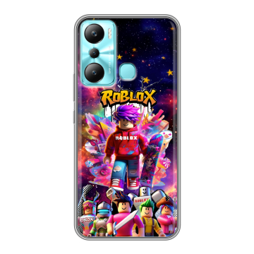Силиконовый чехол на Infinix Hot 20i с принтом Roblox Роблокс