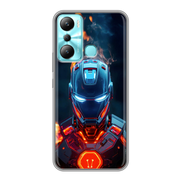 Силиконовый чехол на Infinix Hot 20i с принтом IronMan Железный человек