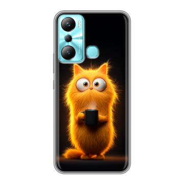 Силиконовый чехол на Infinix Hot 20i с принтом Смешной кот