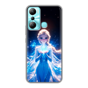 Силиконовый чехол на Infinix Hot 20i с принтом Холодное сердце Frozen