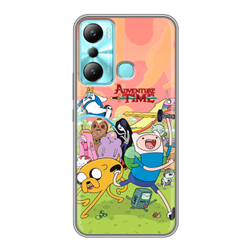 Силиконовый чехол на Infinix Hot 20i с принтом Adventure time Время приключений