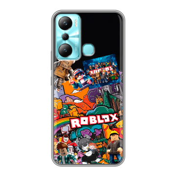 Силиконовый чехол на Infinix Hot 20i с принтом Roblox Роблокс