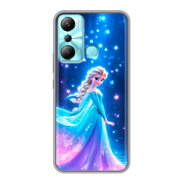 Силиконовый чехол на Infinix Hot 20i с принтом Холодное сердце Frozen