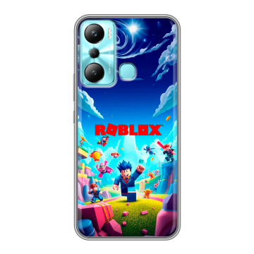 Силиконовый чехол на Infinix Hot 20i с принтом Roblox Роблокс