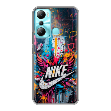 Силиконовый чехол на Infinix Hot 20i с принтом Nike Найк