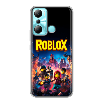 Силиконовый чехол на Infinix Hot 20i с принтом Roblox Роблокс