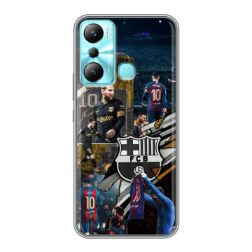 Силиконовый чехол на Infinix Hot 20i с принтом Messi Barcelona