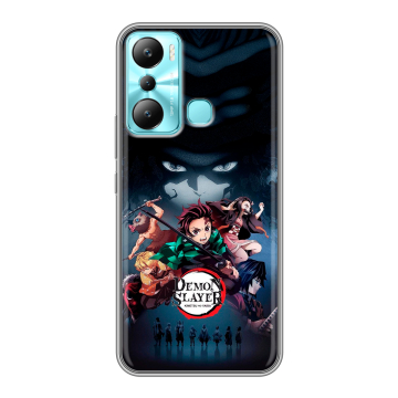 Силиконовый чехол на Infinix Hot 20i с принтом Demon Slayer Клинок рассекающий демонов