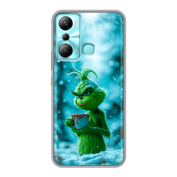 Силиконовый чехол на Infinix Hot 20i с принтом Новый год гринч