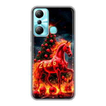 Силиконовый чехол на Infinix Hot 20i с принтом Новый год