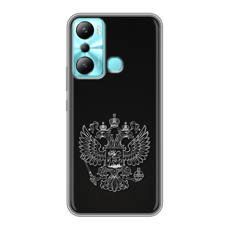 Силиконовый противоударный чехол на Infinix Hot 20i с принтом Герб России Силиконовый противоударный чехол на Infinix Hot 20i с принтом Герб России