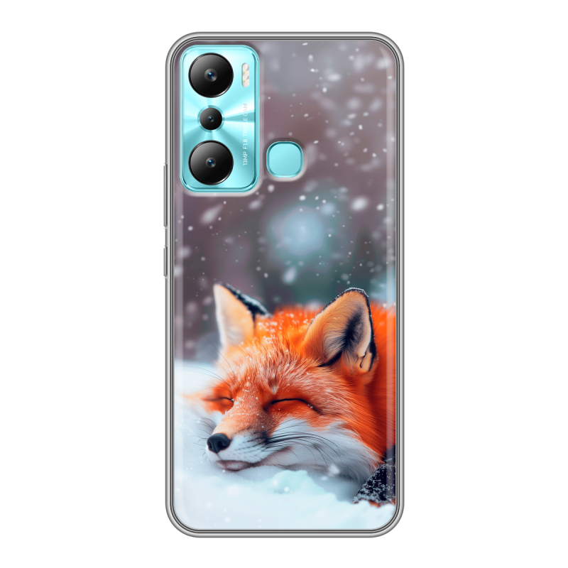 Силиконовый чехол на Infinix Hot 20i с принтом лиса Силиконовый чехол на Infinix Hot 20i с принтом лиса