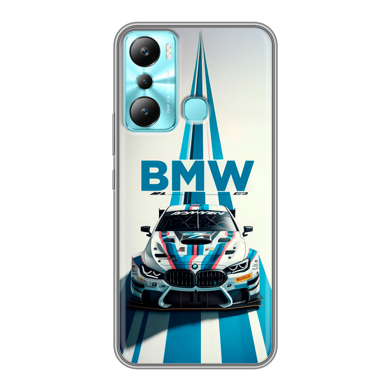 Силиконовый противоударный чехол на Infinix Hot 20i с принтом БМВ BMW Силиконовый противоударный чехол на Infinix Hot 20i с принтом БМВ BMW
