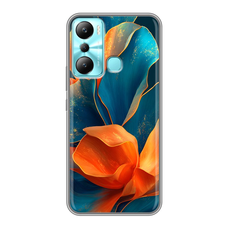Силиконовый противоударный чехол на Infinix Hot 20i с принтом Цветы Силиконовый противоударный чехол на Infinix Hot 20i с принтом Цветы