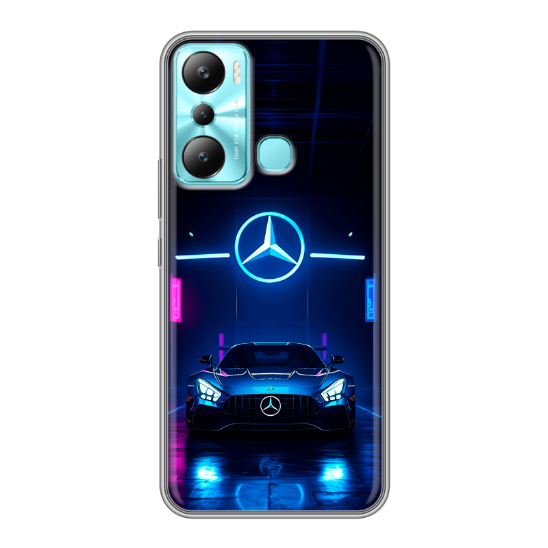 Силиконовый чехол на Infinix Hot 20i с принтом Mercedes Мерседес Силиконовый чехол на Infinix Hot 20i с принтом Mercedes Мерседес