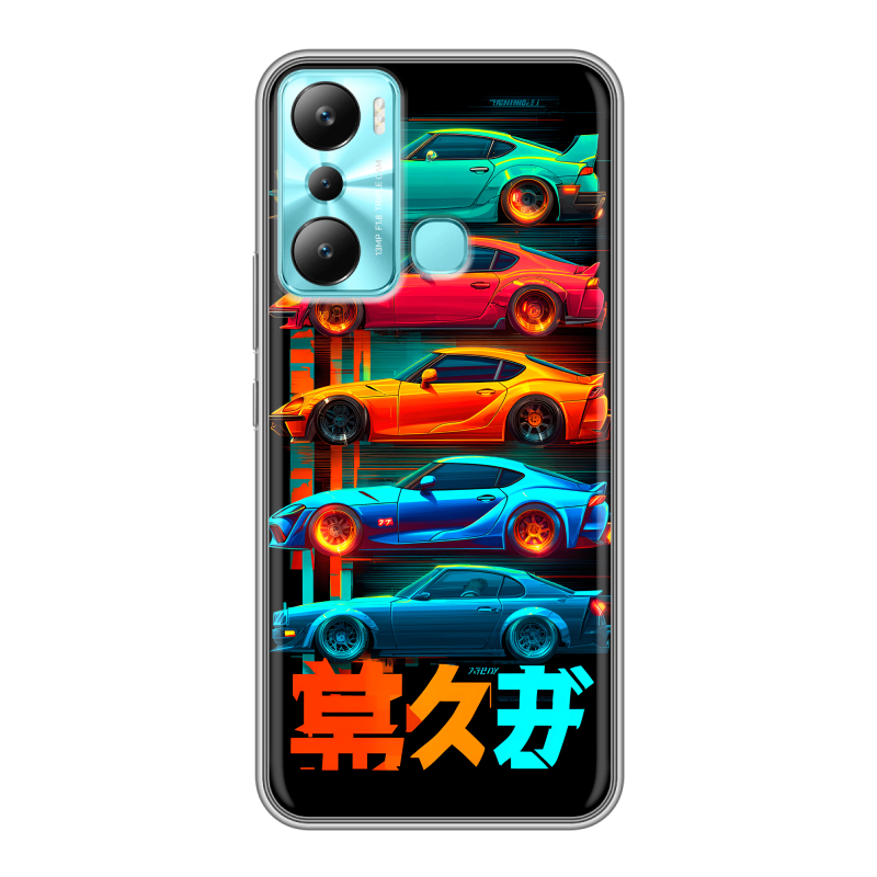 Силиконовый чехол на Infinix Hot 20i с принтом машины тачки Силиконовый чехол на Infinix Hot 20i с принтом машины тачки